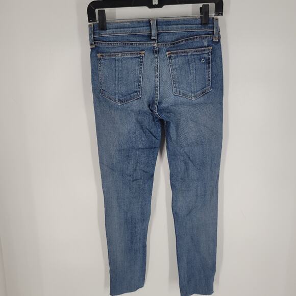 Rag & Bone Destroyed Wash Mid Rise Skinny Jeans 25 - Picture 7 of 12